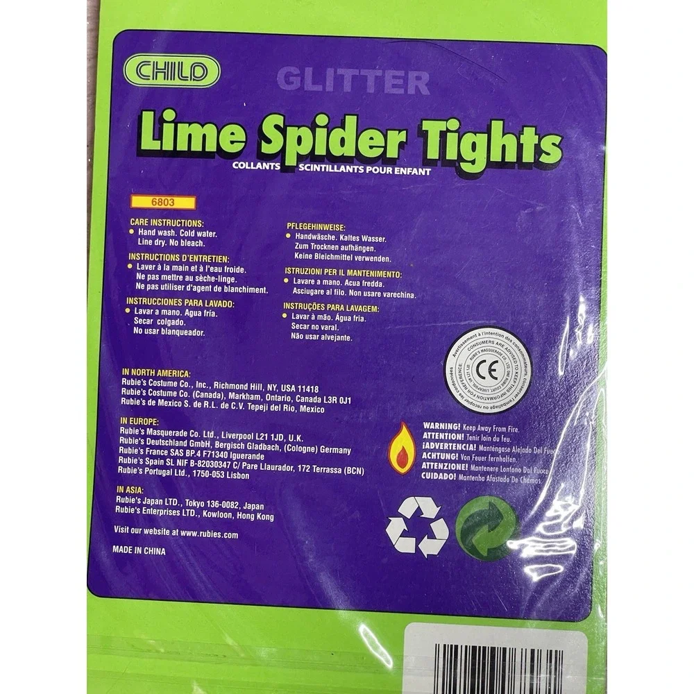 Rubies Lil Tights Lime Spider Child‎ Size Large 70-100lbs - Picture 4 of 4